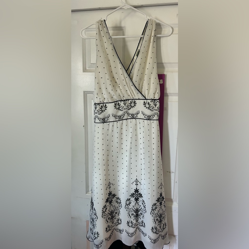 Maurices White and Black Backless Dress